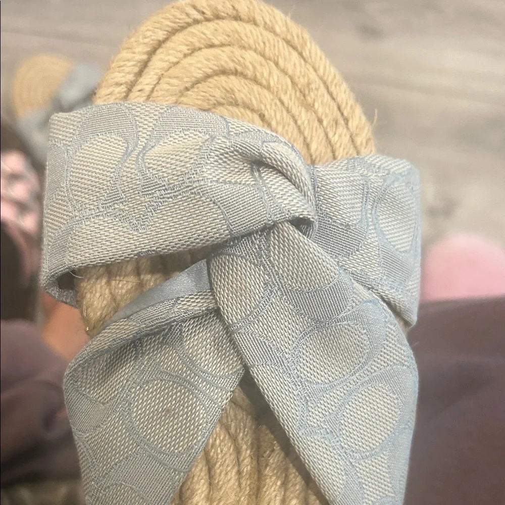 NWT Coach Charli Espadrille Sandals Light Blue Size 6.5 - Picture 12 of 12